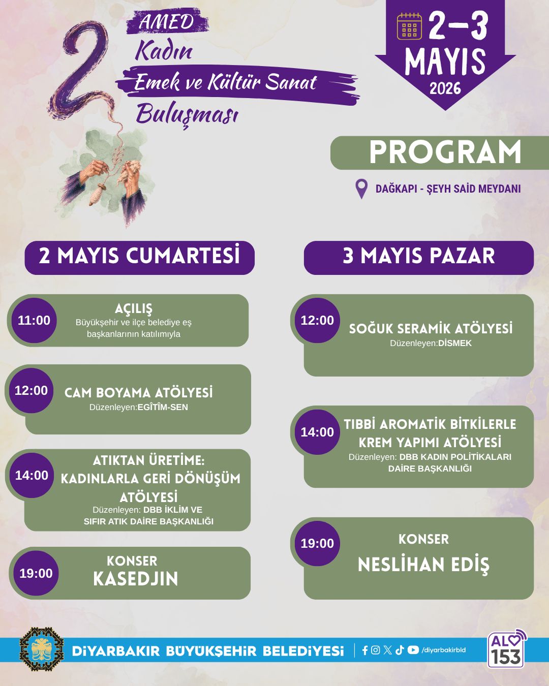 Amed Kadın, Emek ve Kültür-Sanat Buluşması’nın programı netleşti