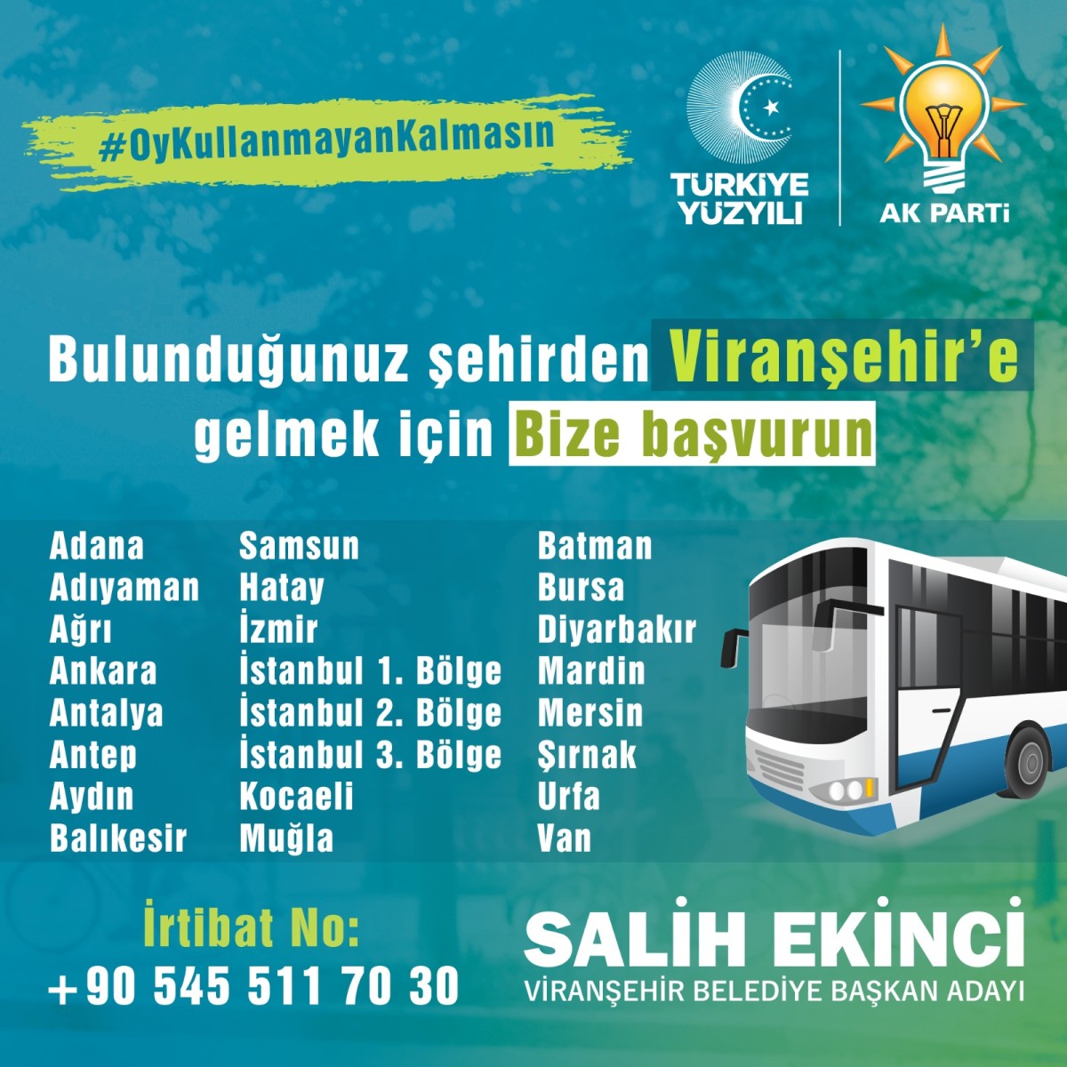 BAŞKAN EKİNCİ: DEMOKRATİK HAKLARINIZI KULLANMAK SİZDEN, ÜCRETSİZ ULAŞIM BİZDEN ...