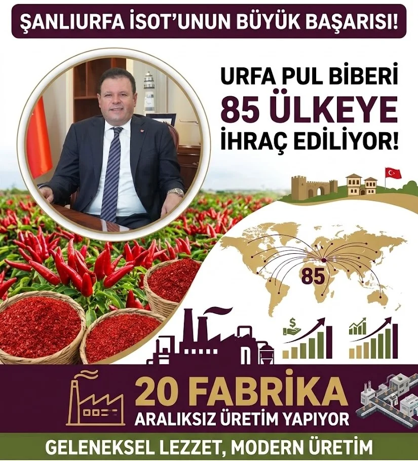 Urfa Pul Biberi 85 Ülkeye İhraç Ediliyor! 20 Fabrika Üretim Yapıyor