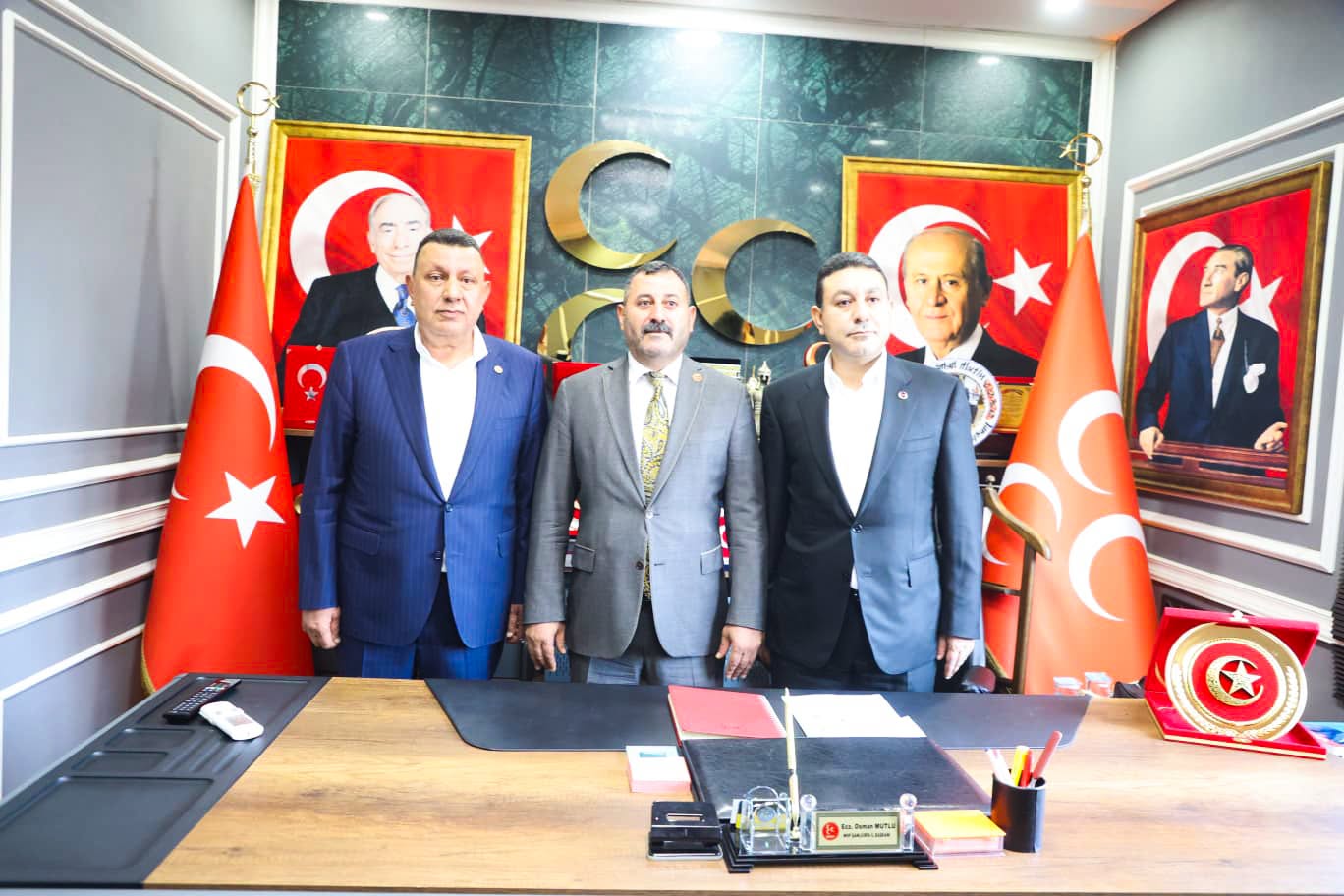 MİLLETVEKİLİ ÖZYAVUZ VE BAŞKAN ÖZYAVUZ'DAN OSMAN MUTLU'YA HAYIRLI OLSUN ZİYARETİ 